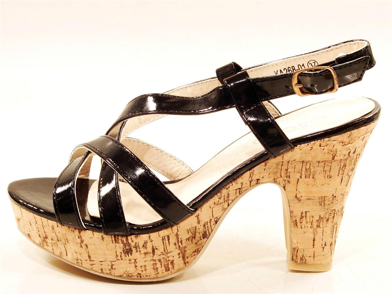cork platform heeled sandals