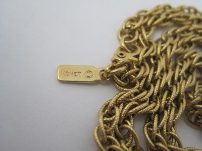 Monet Necklace Vintage on Vintage Monet Gold Tone Rope Twist Strand Necklace 27    Ebay