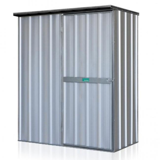 EasySHED Flat Roof 1.5m x 0.75m Single Door Zinc Shed