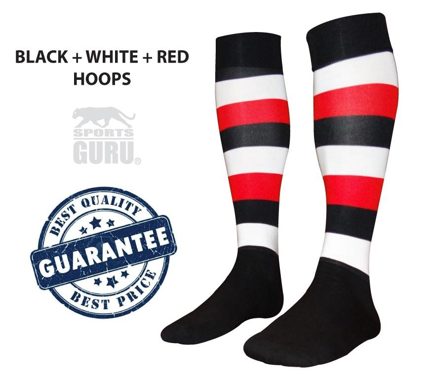 Bulk Mens Youths Kids Footy Football Sports Socks Black White Richmond