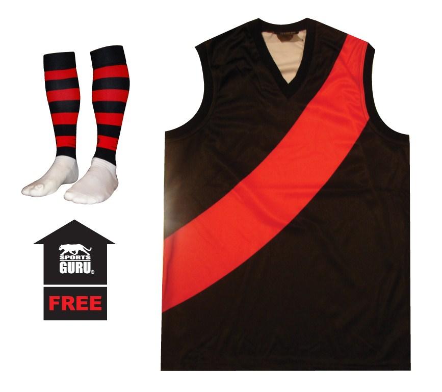 NEW Essendon Football Jumper Jersey Guernsey Kids & Adults + FREE Footy Socks | eBay