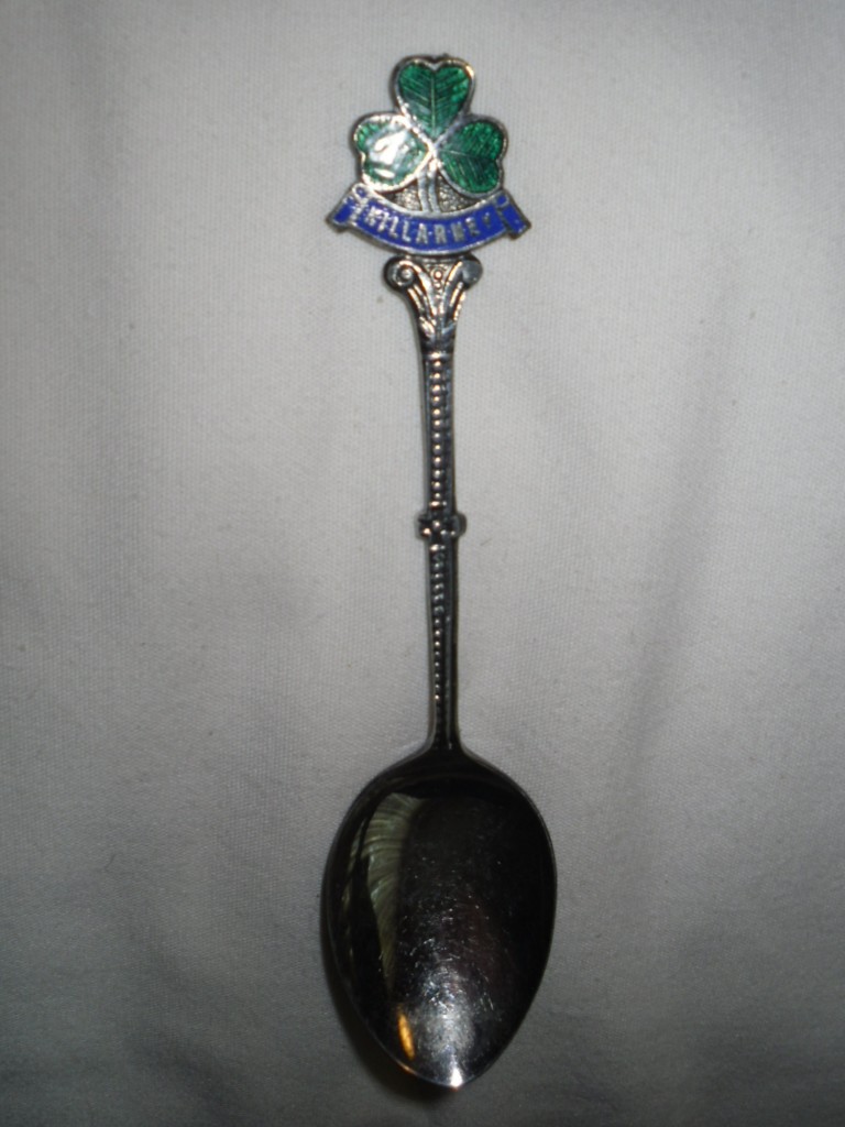 Vtg Silver Plated EPNS Killarney Made In Ireland Relief Enamel Souvenir