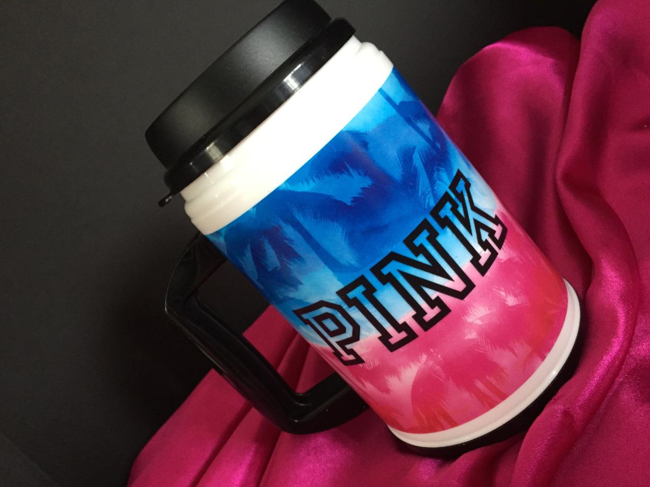 NW VICTORIA'S SECRET *PINK* TUMBLER CHUG MUG TRAVEL CUP TROPICAL