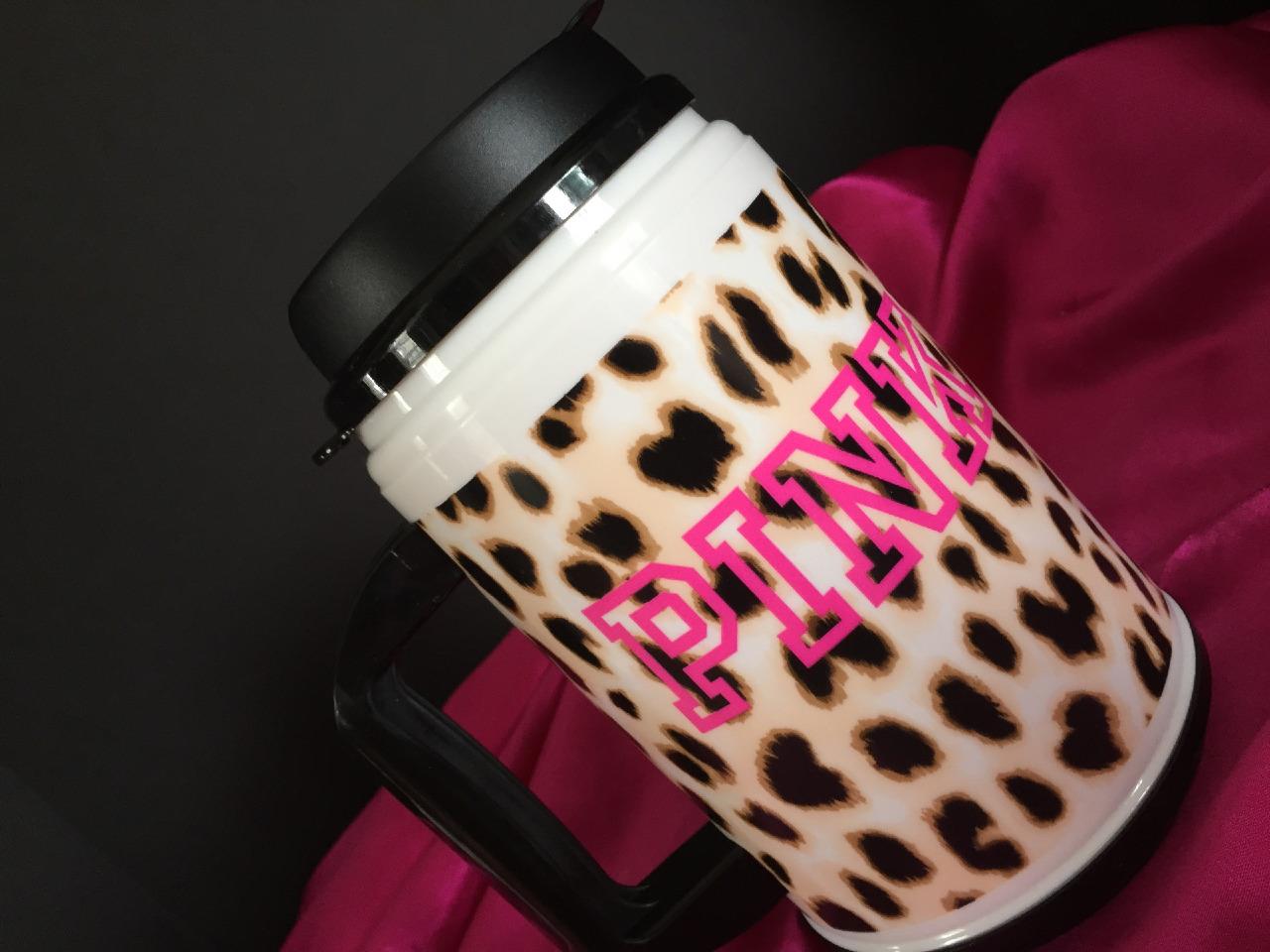 NW VICTORIA'S SECRET *PINK* TUMBLER CHUG MUG TRAVEL CUP TROPICAL