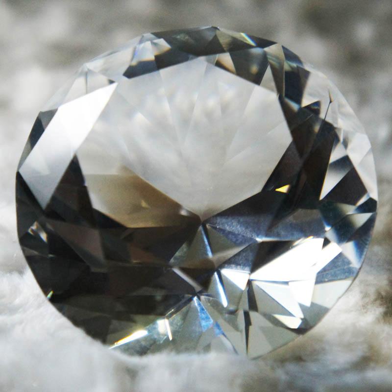 Brilliant Cut Diamond Shape Crystal Glass Paperweight Gem Display (Pick Color) L - Picture 4 of 8