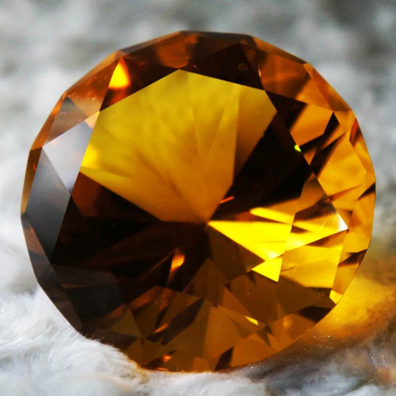 Brilliant Cut Diamond Shape Crystal Glass Paperweight Gem Display (Pick Color) L - Picture 2 of 8