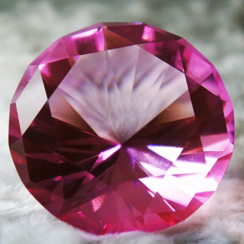 Brilliant Cut Diamond Shape Crystal Glass Paperweight Gem Display (Pick Color) L - Picture 6 of 8