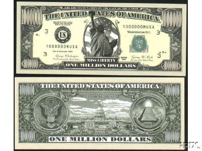 Traditional million Dollar Bill (5/$2.50) | eBay