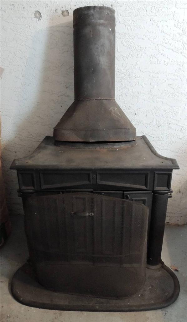 ANTIQUE late 1800s FRANKLIN PORTLAND FOUNDRY CAST IRON STOVE FIREPLACE
