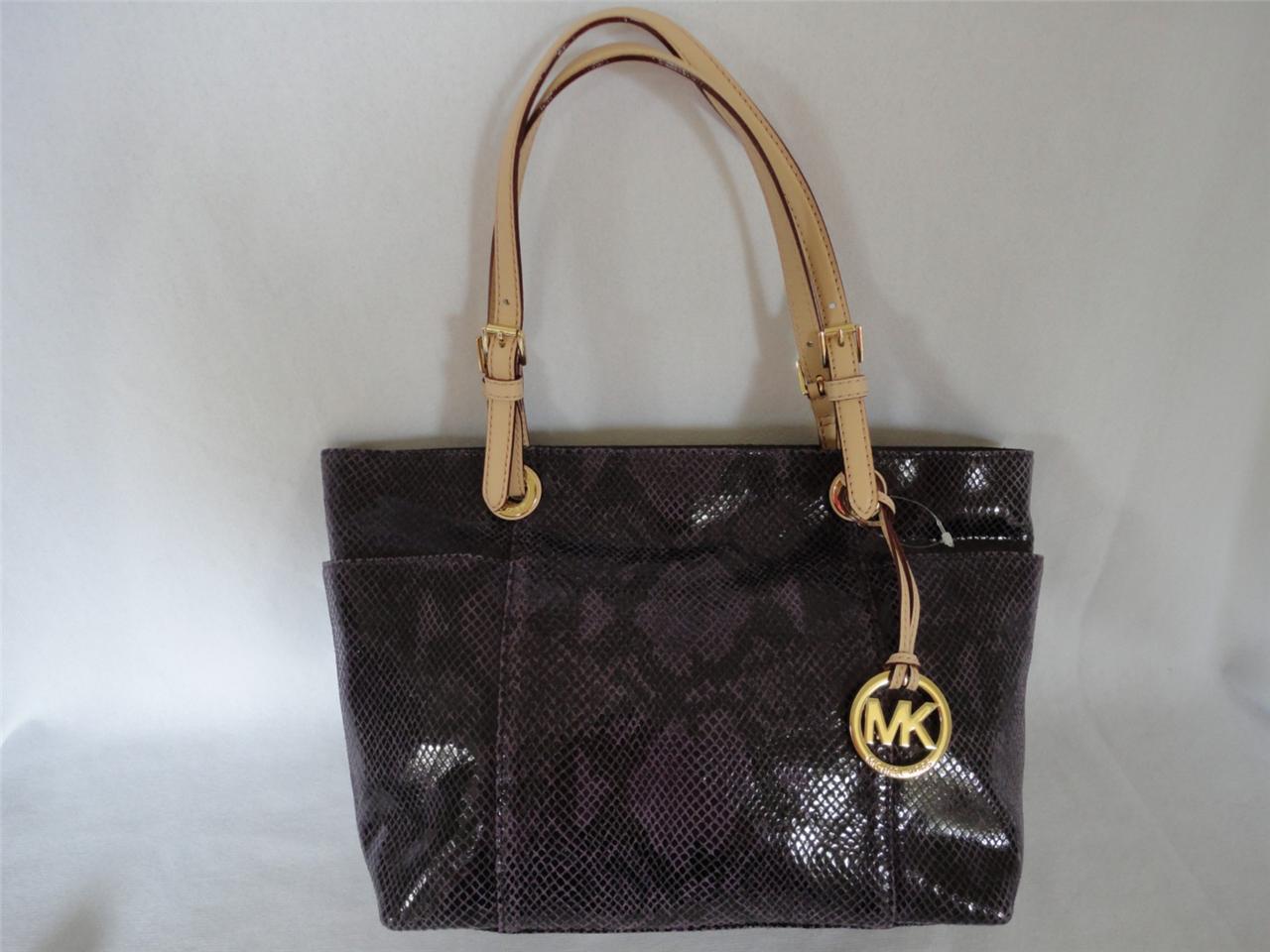 MICHAEL KORS - Purple Leather Top Zip Tote Handbag Bag - NEW WITH TAGS | eBay