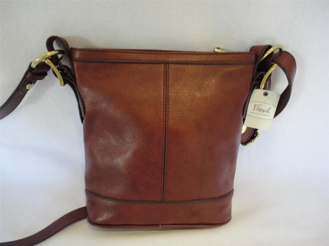 FOSSIL VRI Brown Leather Top Zip Crossbody Handbag Bag - NEW WITH TAGS | eBay