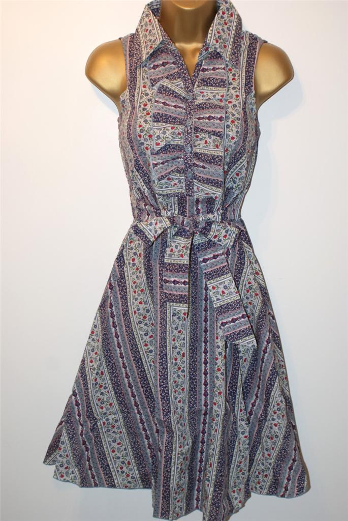 NEXT DITSY FLORAL SHIRT DRESS NEW SIZE 8 - 18 TEA SUMMER TIE WAIST COTTON | eBay