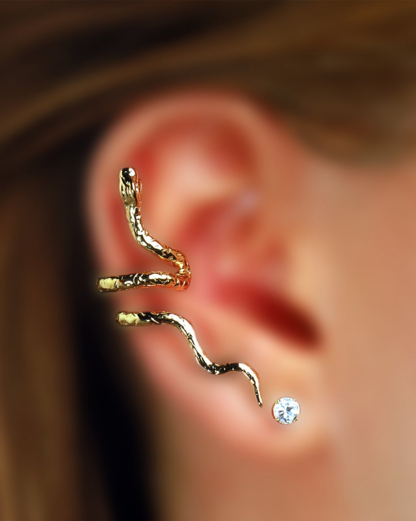 GNARLEY SNAKE EAR CUFF WRAP CHARM NON-PIERCED EARRING | eBay