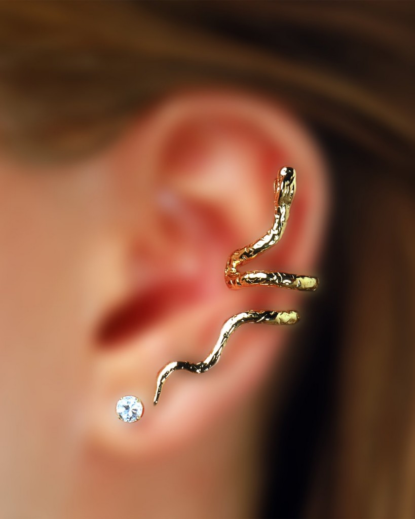 GNARLEY SNAKE EAR CUFF WRAP CHARM NON-PIERCED EARRING | eBay