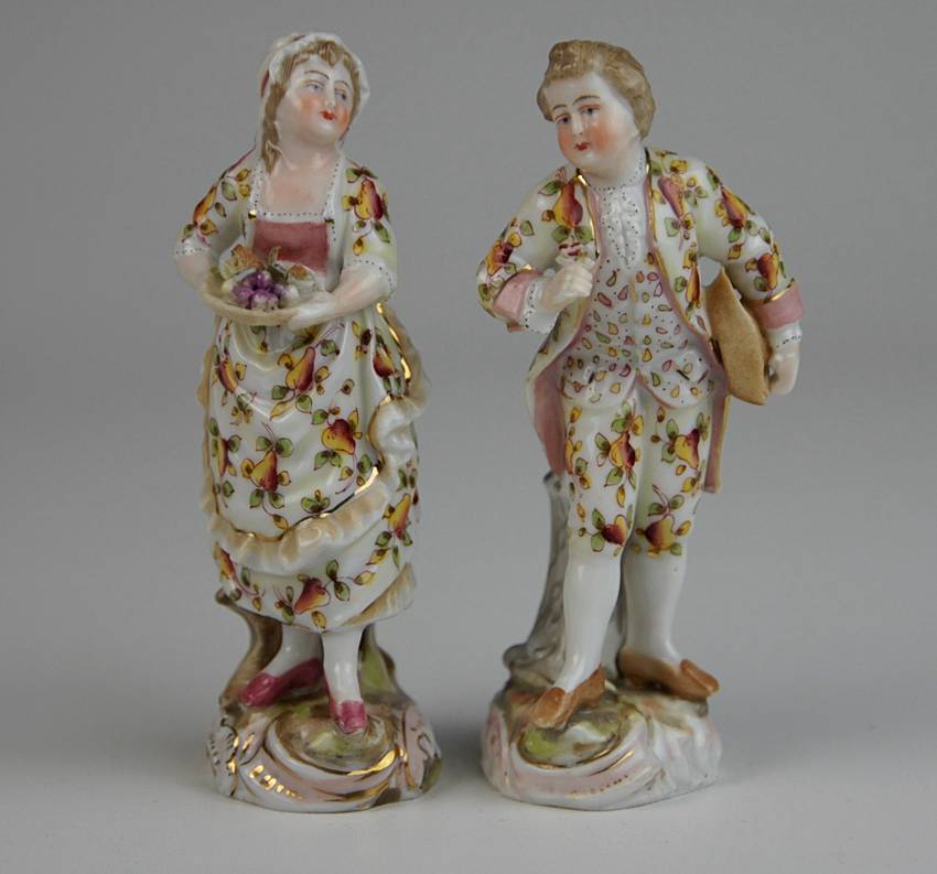 Dresden Volkstedt Pair of Porcelain Figurines Triebner Ens & Eckert