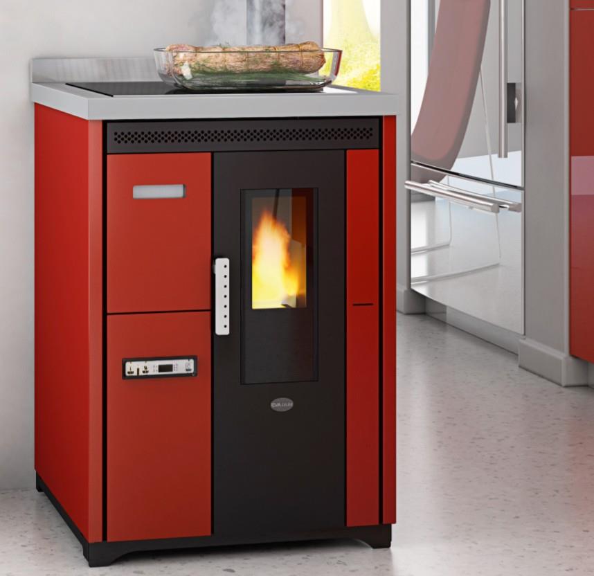PELLETOFEN EVA CALOR NINA KÜCHENOFEN KÜCHENHERD HERD KUCHE PELLET 7,5KW