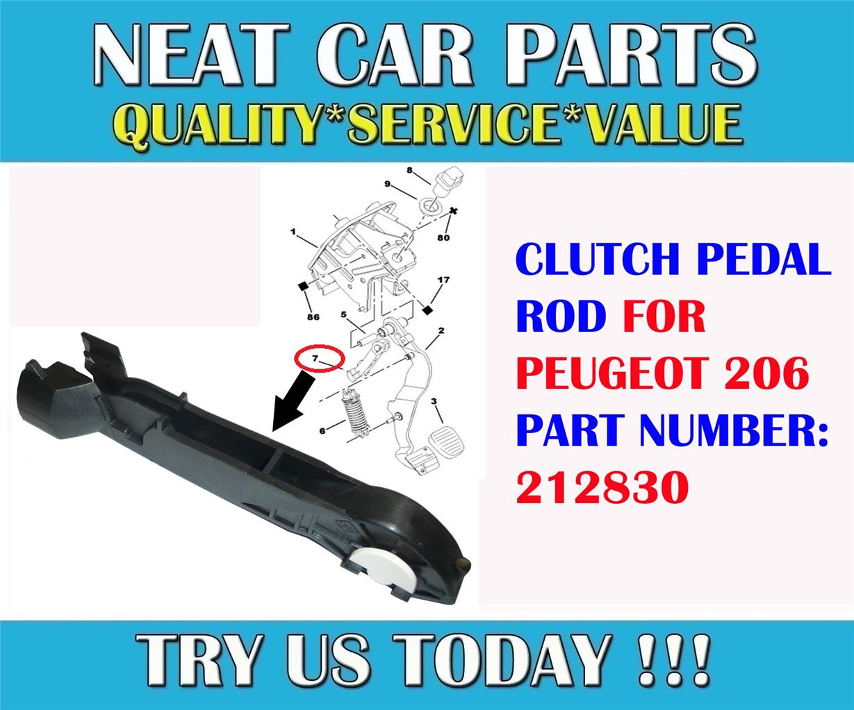 Clutch Pedal Rod for Peugeot 206 Petrol & Diesel Models 212830 Brand
