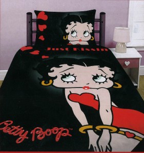 Details about NEW BETTY BOOP BLACK KISSING DUVET QUILT COVER BEDDING