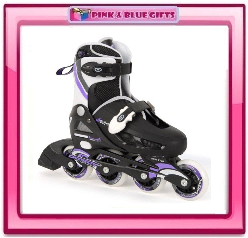 OSPREY GIRLS INLINE SKATES PADDED KIDS ROLLER BOOTS ADJUSTABLE SIZES12