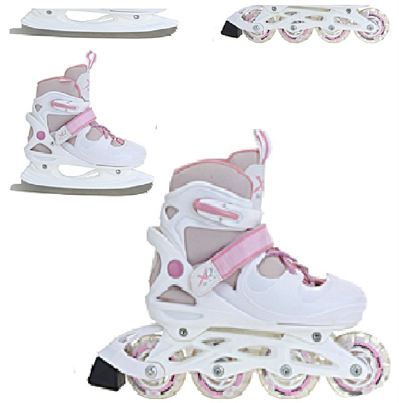 XQ MAX GIRLS INLINE SKATES ROLLER ICE SKATING BOOTS TRANSFORMER