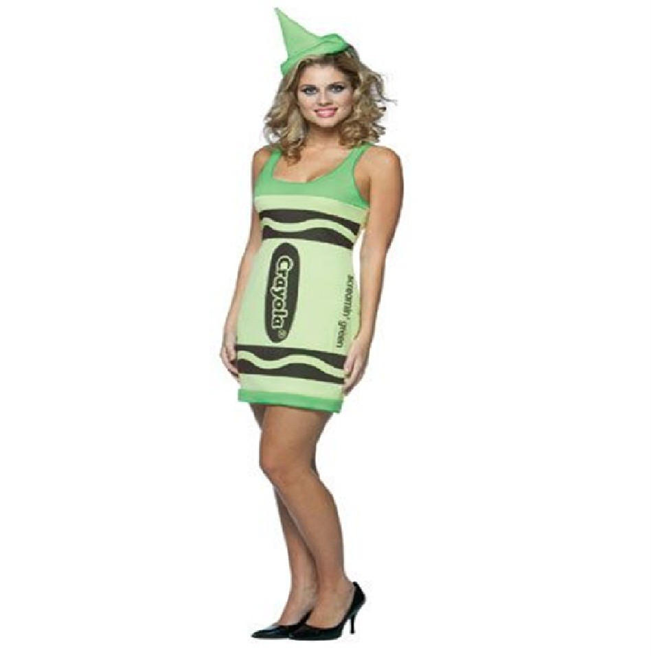 LADIES CRAYOLA CRAYONS MARKER FELT TIP PEN HAT FANCY TANK DRESS COSTUME