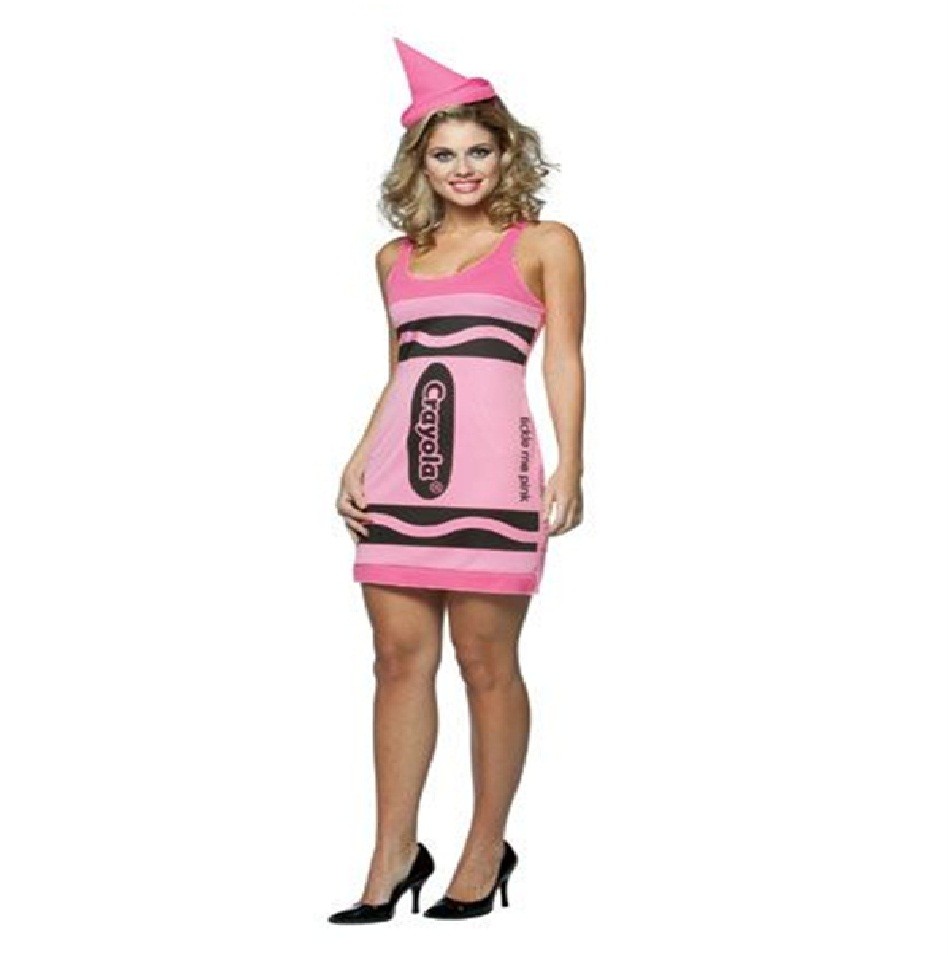 LADIES CRAYOLA CRAYONS MARKER FELT TIP PEN HAT FANCY TANK DRESS COSTUME