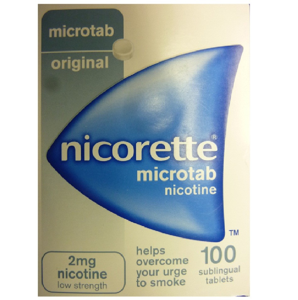 NICORETTE ORIGINAL MICROTAB 2MG NICOTINE TABLETS 100 PACK STOP QUIT SMOKING