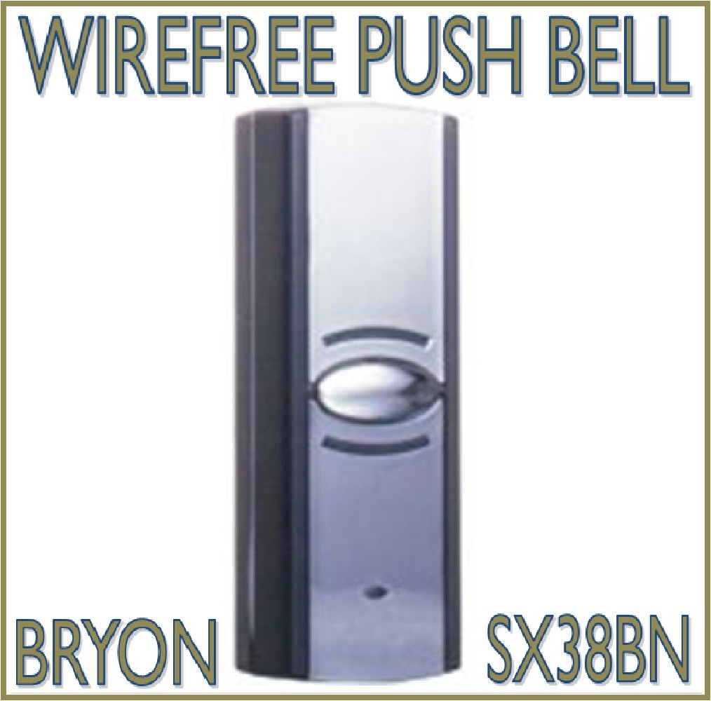 BYRON BRUSHED CHROME WIRELESS PUSH BUTTON WIRELESS DOOR BELL + FITTINGS SX38BN eBay