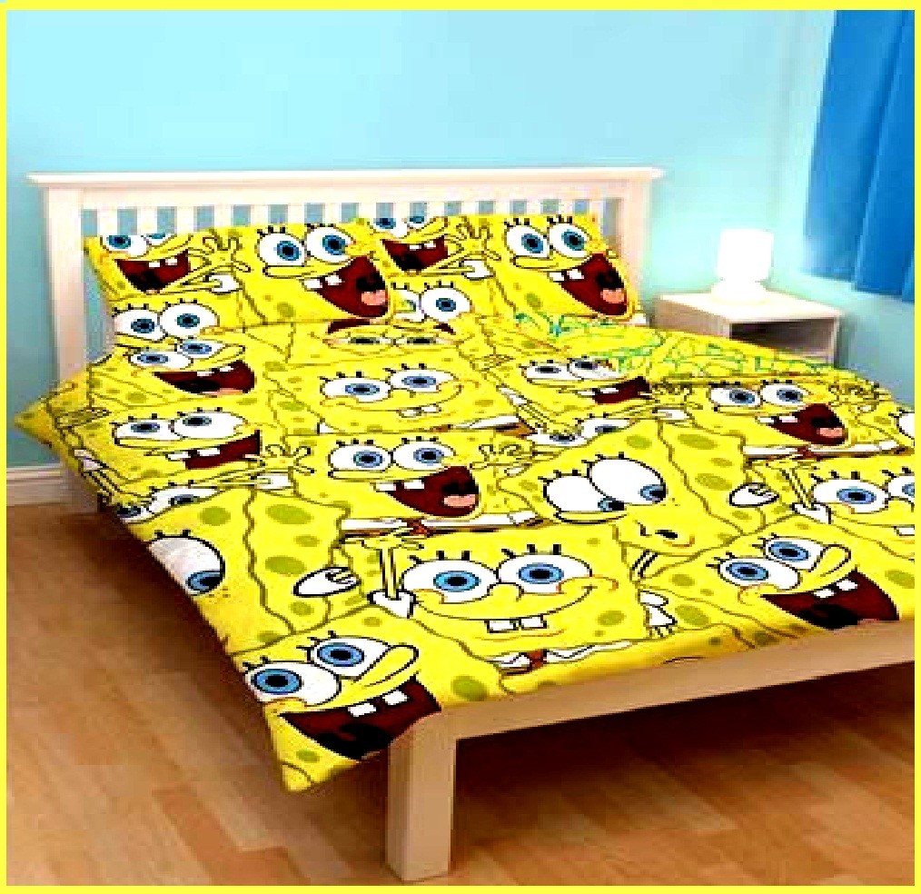 SPONGEBOB SQUAREPANTS HEADS DOUBLE DUVET SET QUILT COVER BEDDING