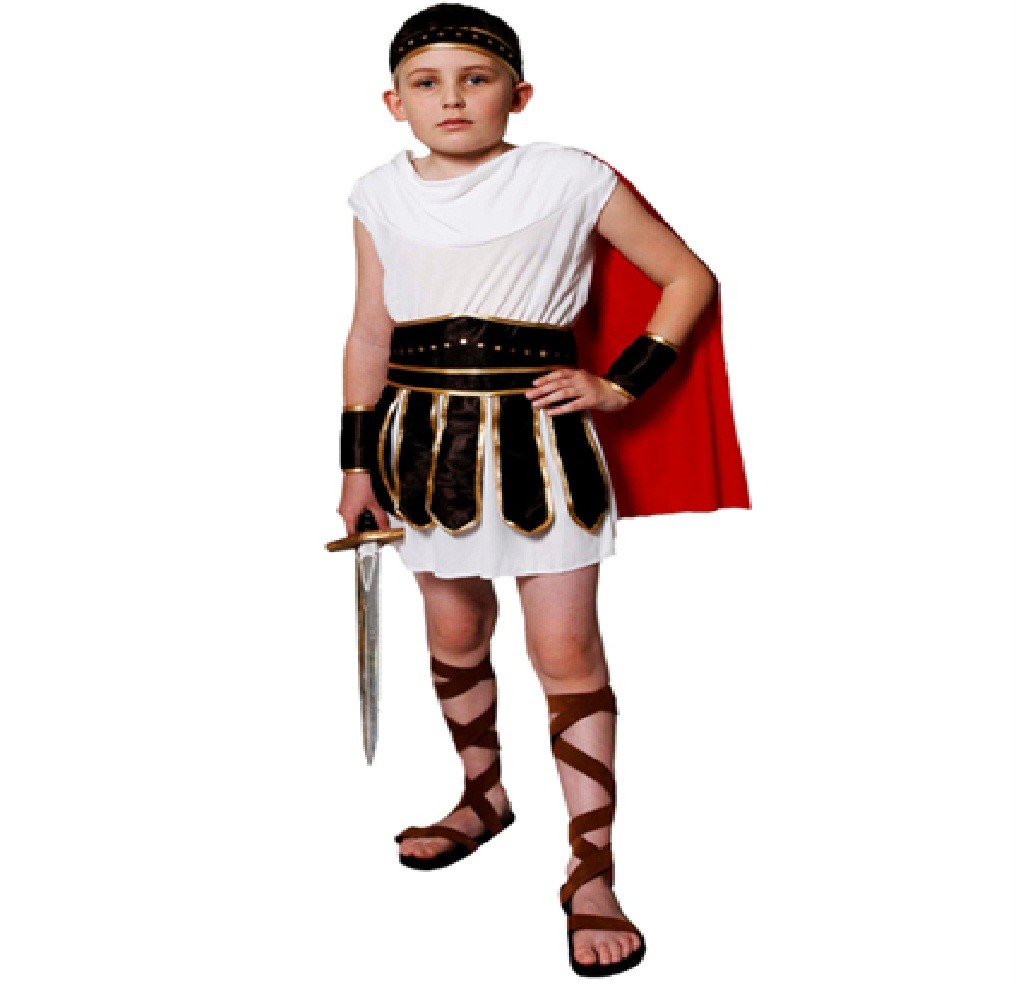 ... CHILDRENS-ROMAN-GLADIATOR-WARRIOR-COSTUME-FANCY-DRESS-OUTFIT-KIDS-BOYS