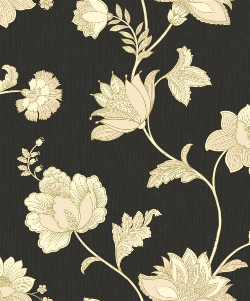 Black Wallpaper Cream Flowers | All Wallpapers Desktop