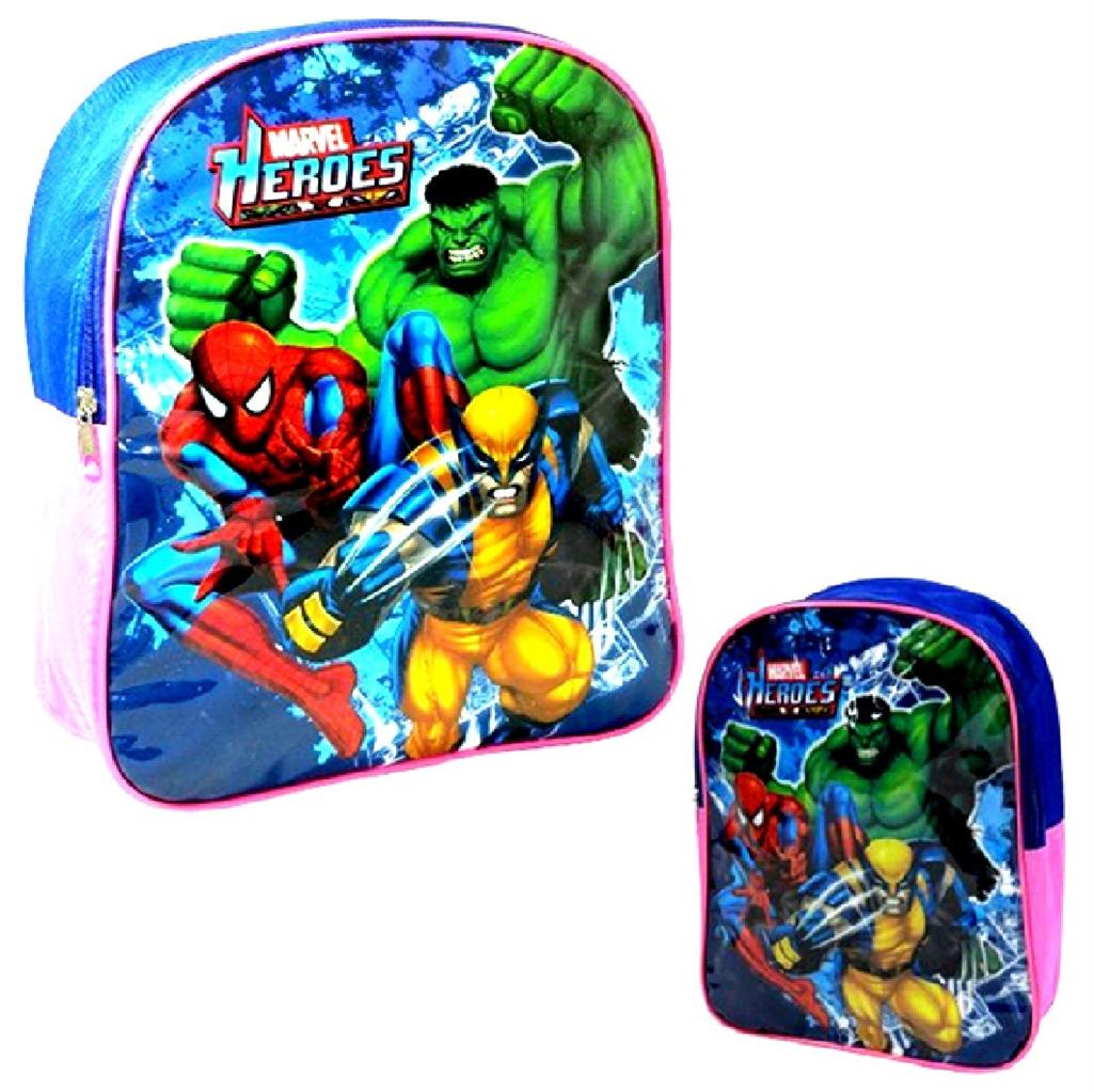 MARVEL COMICS HEROES HULK SPIDERMAN XMEN WOLVERINE BACKPACK RUCKSACK