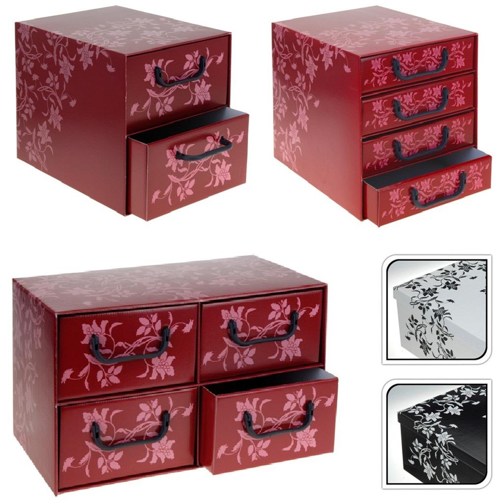 Italian Floral Cardboard Storage BOX Drawers Unit Bedroom
