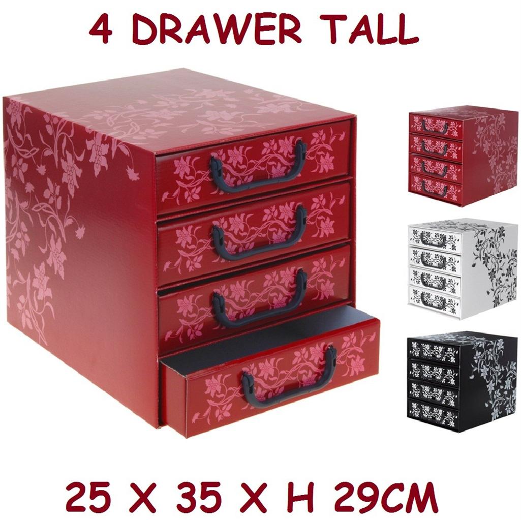 ITALIAN FLORAL CARDBOARD STORAGE BOX DRAWERS UNIT BEDROOM