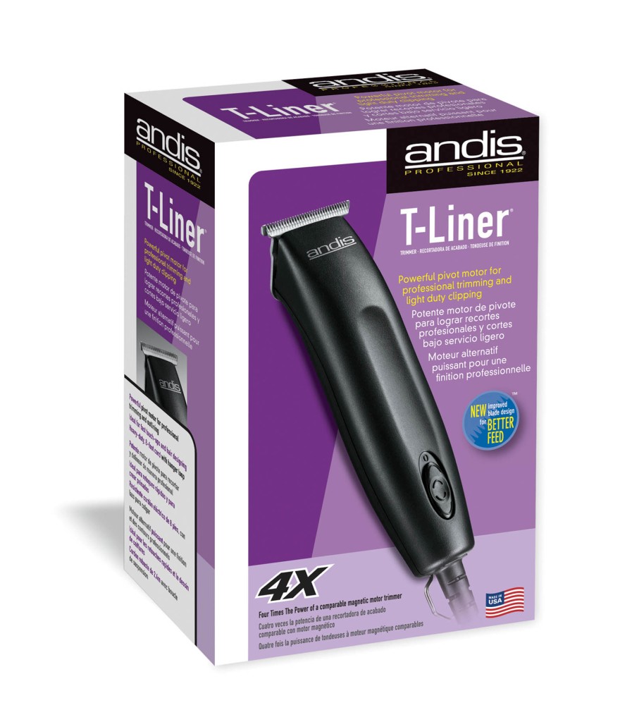 Andis Professional TLiner Hair Trimmer 23390 PMT2 TBlade Pivot Motor Black