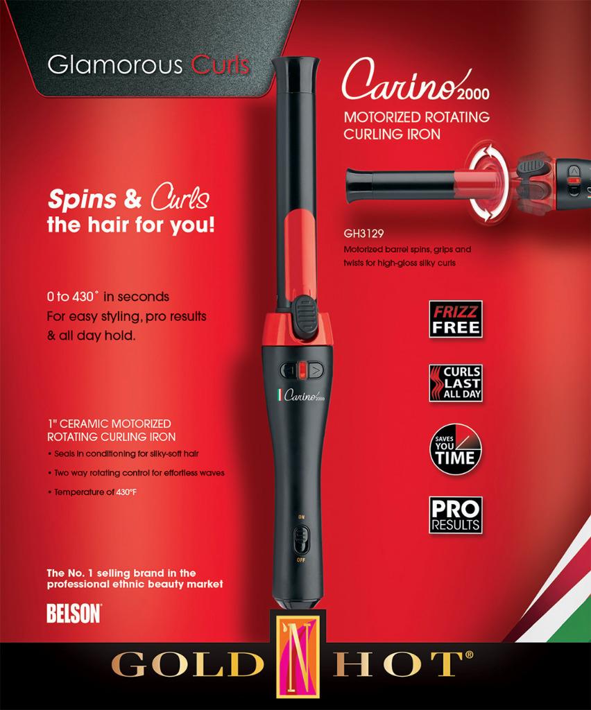 Belson Pro Carino 2000 1" Ceramic Motorized Rotating Hair Curling Iron