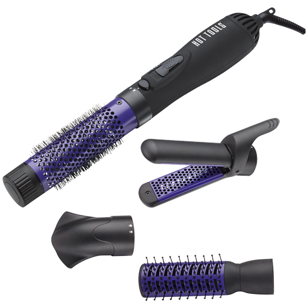 Hot Tools 4 in 1 Hot Air Styler 2 Hair Brushes Straightener
