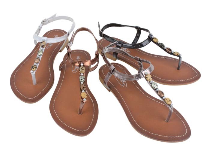 Women-Gladiator-Roman-T-Strap-Ankle-Flat-Thongs-Sandals-Shoes-Size-5 ...