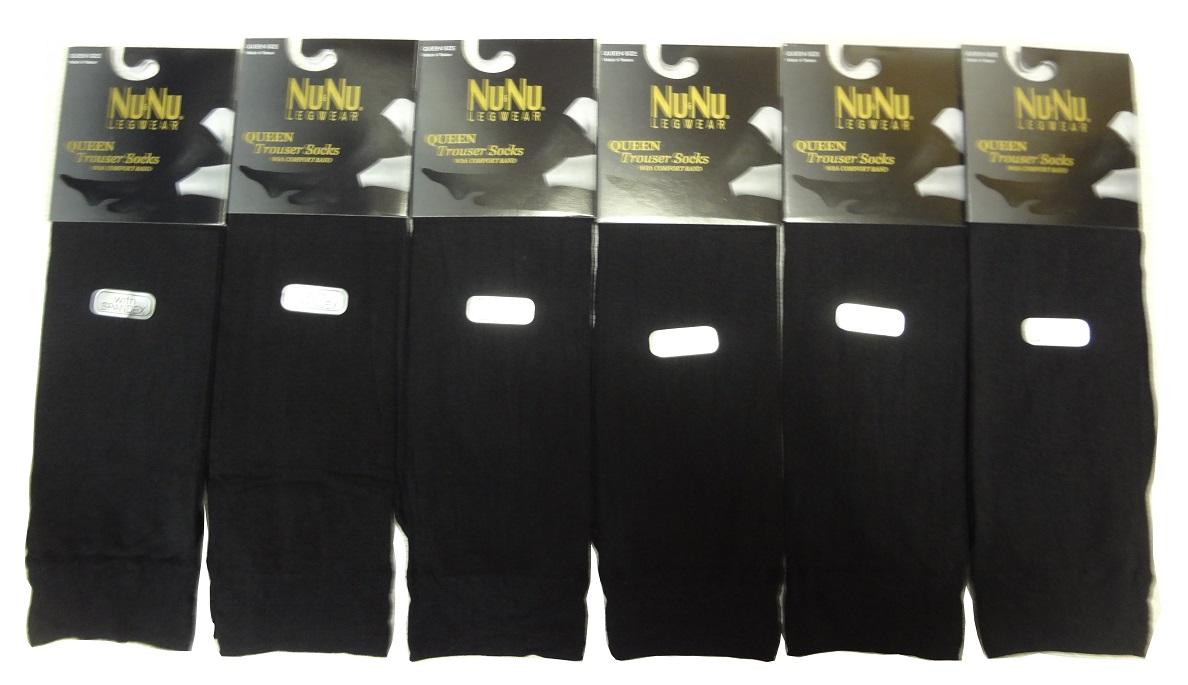 6 Pairs Women's Queen Plus Size Opaque Spandex Knee High Trouser Socks