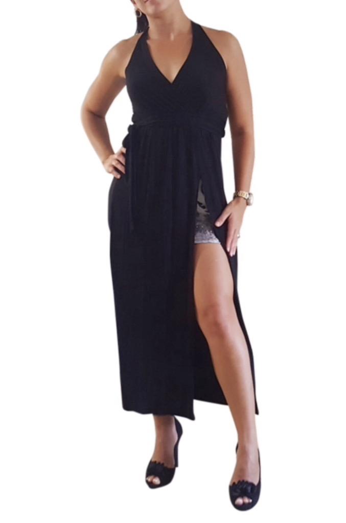 animal print slit dress