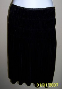 NWT Grace Elements Velvet Gathered Black Skirt 6 Sm $58