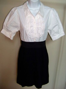 NWT Romeo & Juliet Ruffle Top Black Knit Skirt Dress M