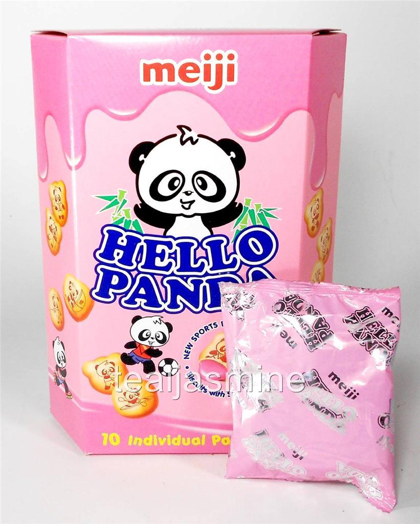 Meiji Hello Panda Biscuits Strawberry Cream Filled Japanese Cookie