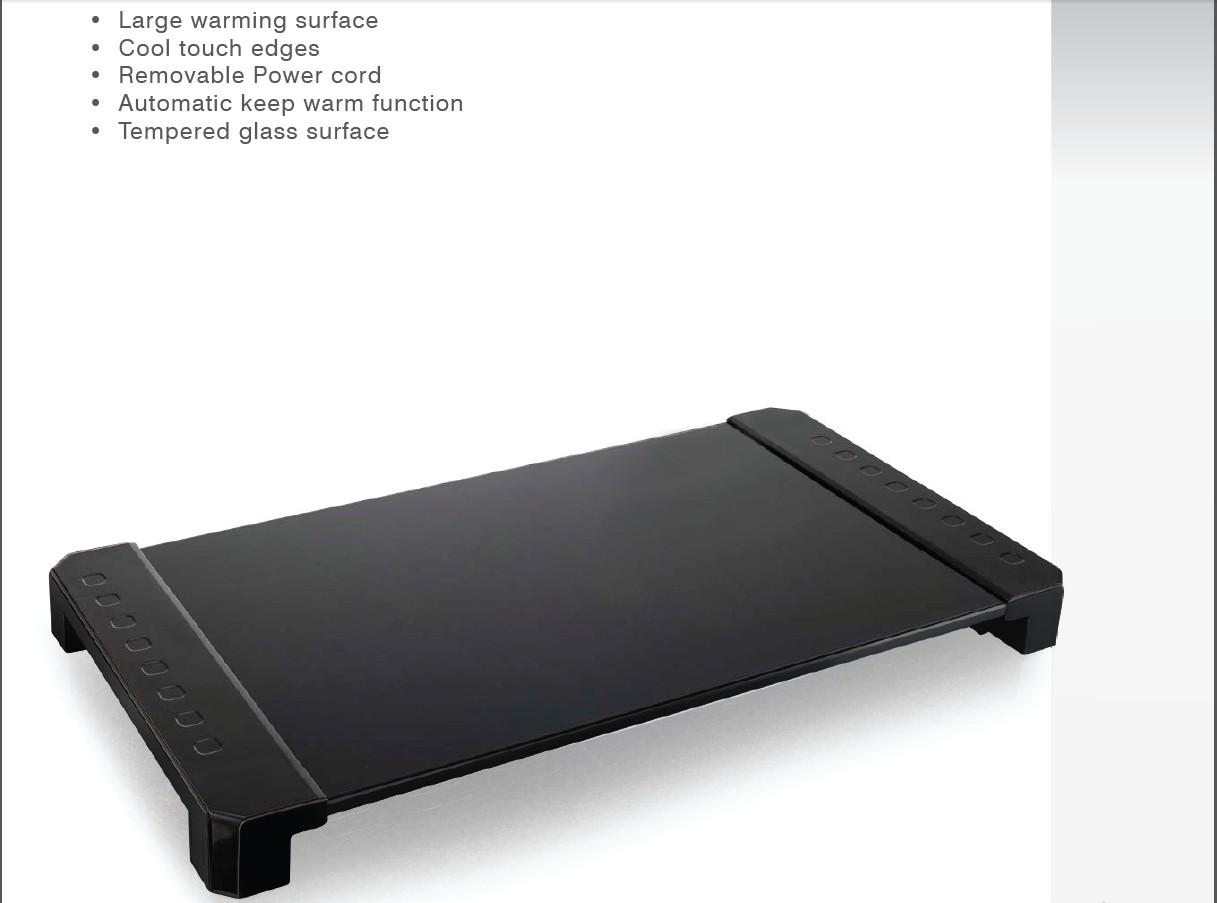 NEW CORDLESS WARMING TRAY FOOD WARMER BUFFET ELECTRIC GLASS HOT HEATING BOARD eBay