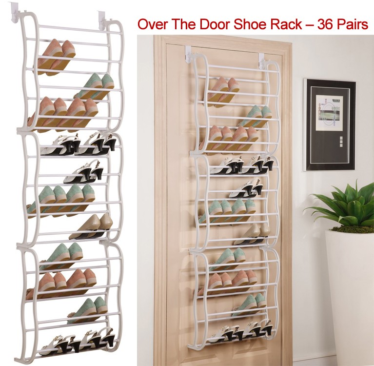 12 tier / 36 pairs Hanging Over the Door Shoe Rack Hook Storage