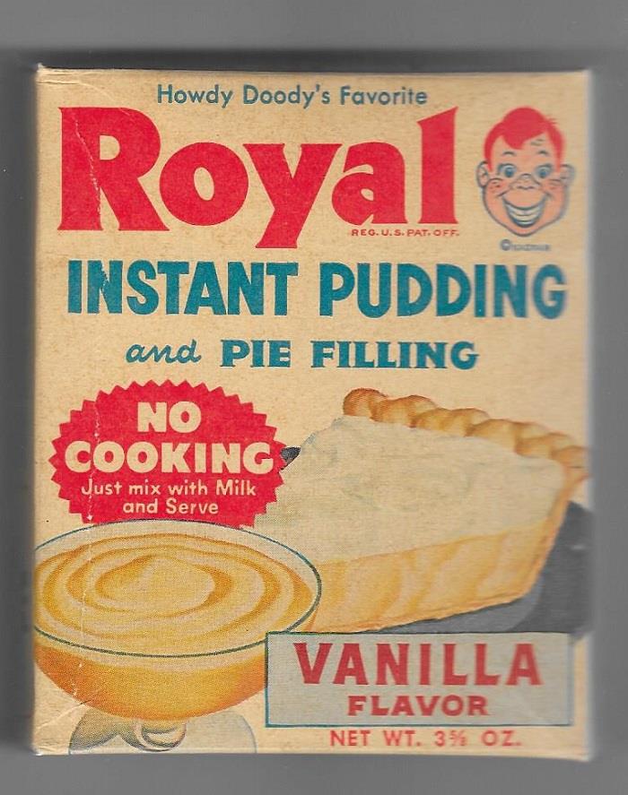 1950s HOWDY DOODY Royal Pudding Box Unopened Vanilla Flavor