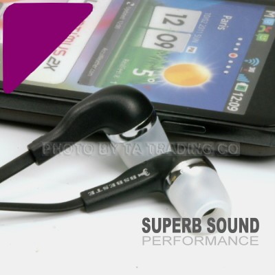 3.5mm In Ear W/ Mic ( Black Headphone ) Earphone Handsfree For ZTE Blade V880