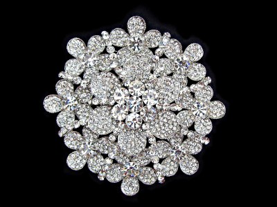 Bridal Brooches on Clear Flower Bridal Pin Brooch Swarovski Crystal3 7 Ebay