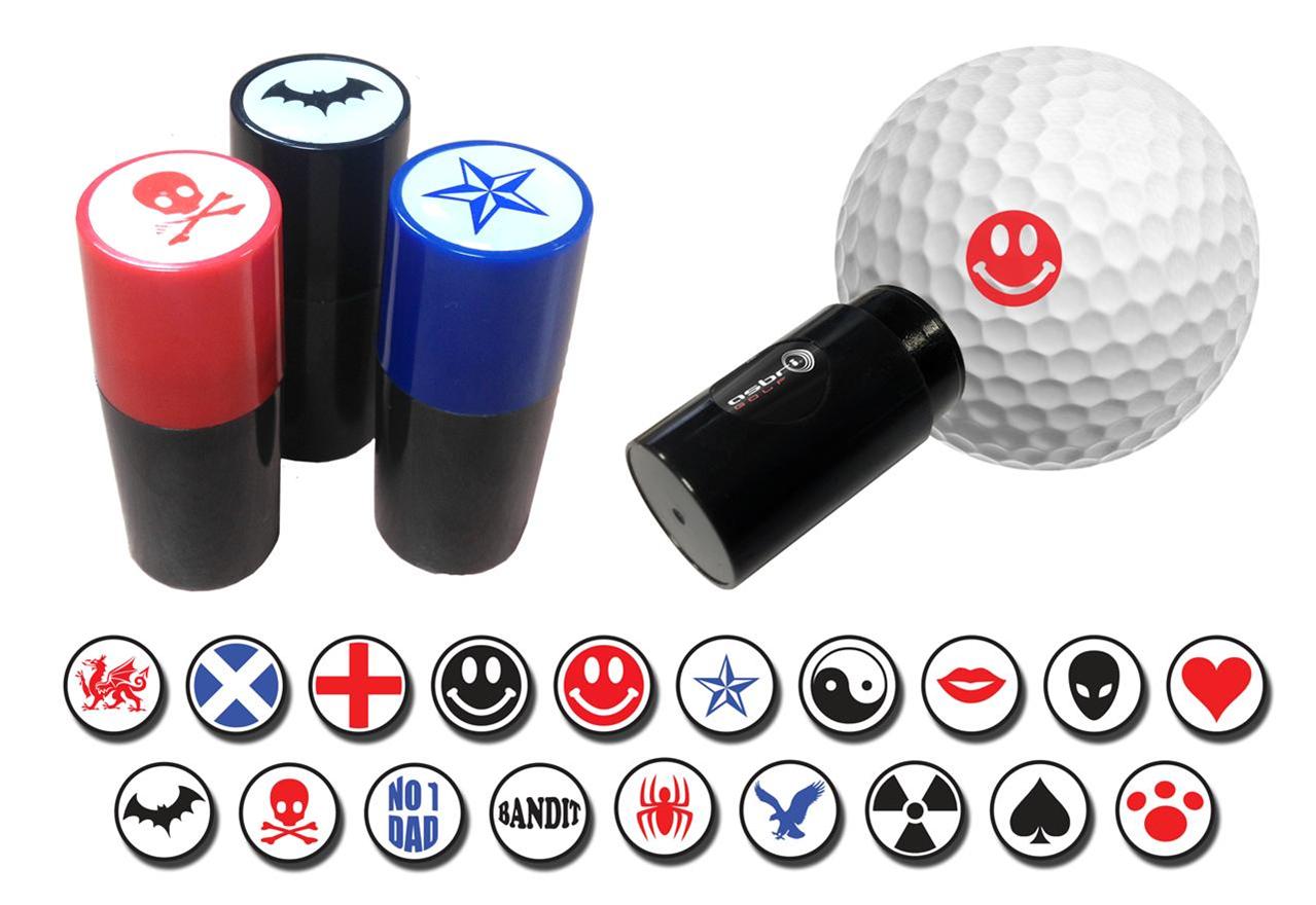 UNIQUE GOLF BALL STAMPER, GOLF BALL MARKER ,19 DESIGNS, GREAT GOLF GIFT OR PRIZE