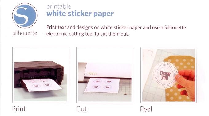 Details about SILHOUETTE Printable White Sticker Paper